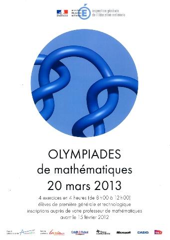 Les olympiades de mathématiques session 2013