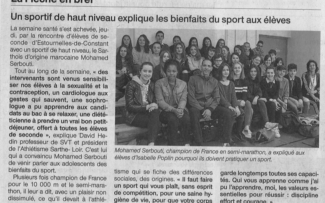 rencontre avec un sportif de haut niveau (Ouest-France 25-4-2016)